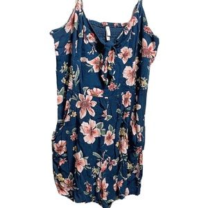 Blue floral romper